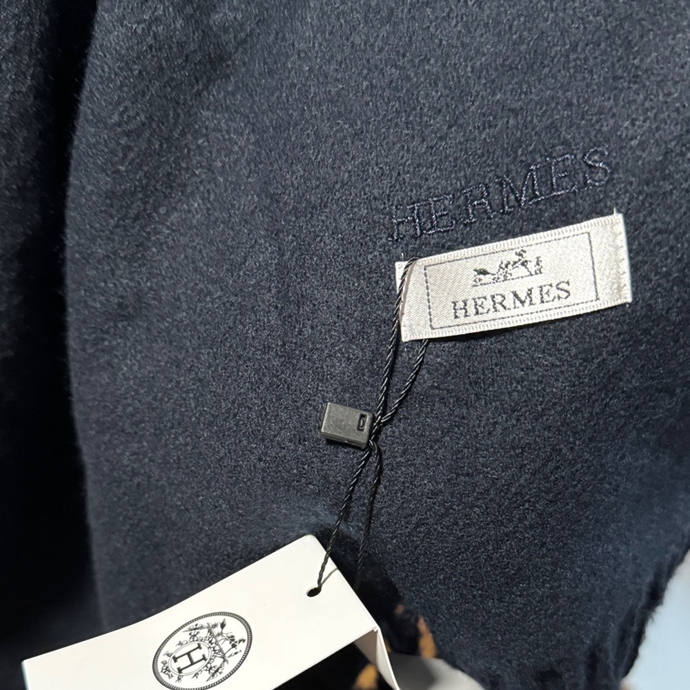 Hermès Deep Blue Wool Scarf